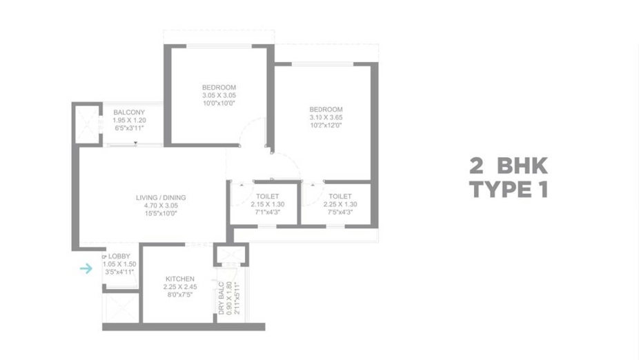 Floor Plan 1 2 BHK