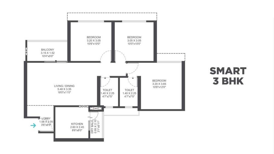 Floor Plan 1 2.5 BHK