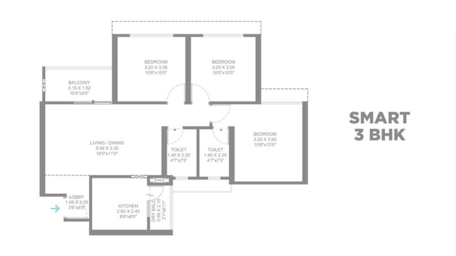 Floor Plan 1 3 BHK